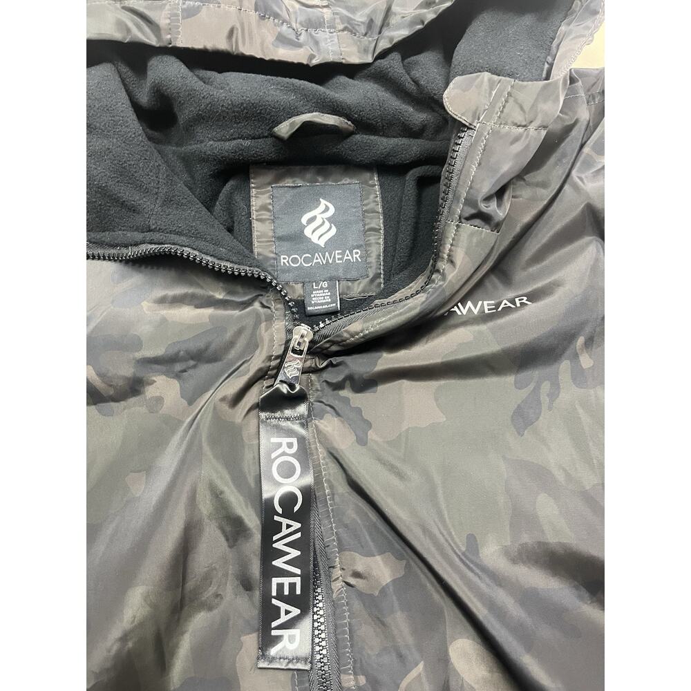 Rocawear Womens Hooded Camouflage Print Fleece Lined  Full Zip Jacket Size Large - Picture 2 of 7